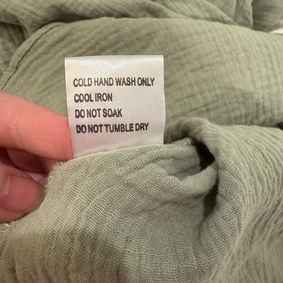 Princess Polly LET'S DANCE MINI DRESS SAGE 100% cotton puff sleeve - Picture 9 of 12